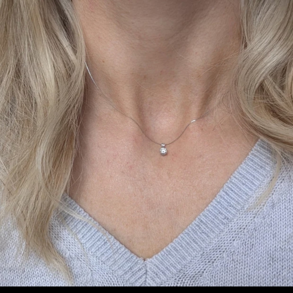 .33 Carat Moissanite Pendant, Sterling Silver